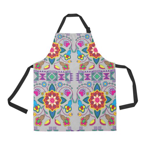 Geometric Floral Winter-Gray All Over Print Apron All Over Print Apron e-joyer 