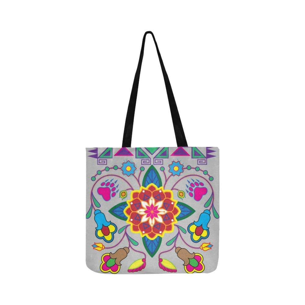 Geometric Floral Winter-Gray Reusable Shopping Bag Model 1660 (Two sides) Shopping Tote Bag (1660) e-joyer 