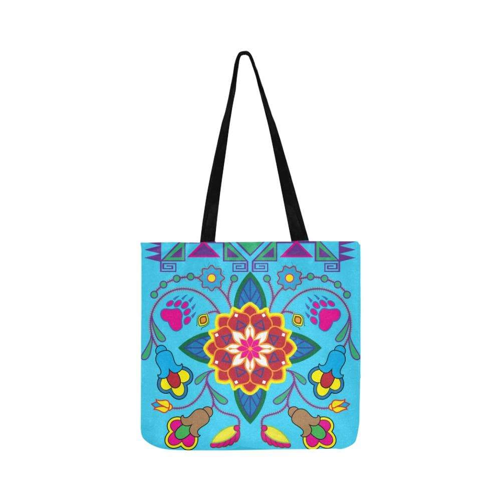 Geometric Floral Winter-Sky Blue Reusable Shopping Bag Model 1660 (Two sides) Shopping Tote Bag (1660) e-joyer 