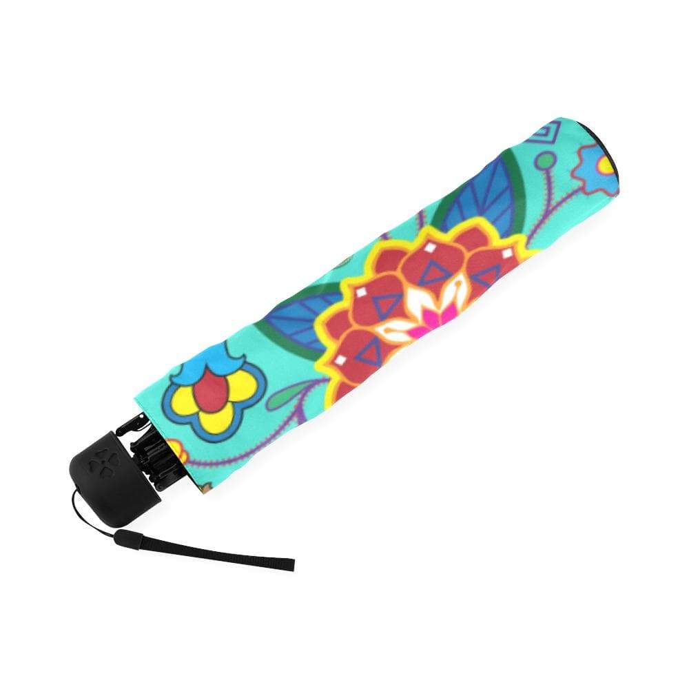 Geometric Floral Winter-Sky Foldable Umbrella Foldable Umbrella e-joyer 