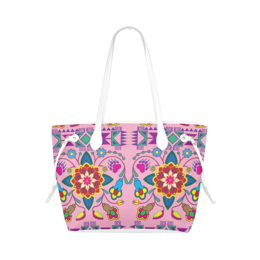 Geometric Floral Winter - Sunset Clover Canvas Tote Bag (Model 1661) Clover Canvas Tote Bag (1661) e-joyer 