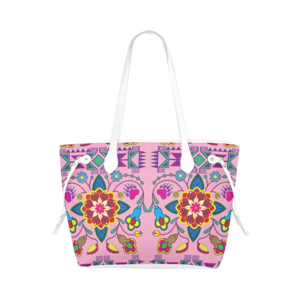 Geometric Floral Winter - Sunset Clover Canvas Tote Bag (Model 1661) Clover Canvas Tote Bag (1661) e-joyer 