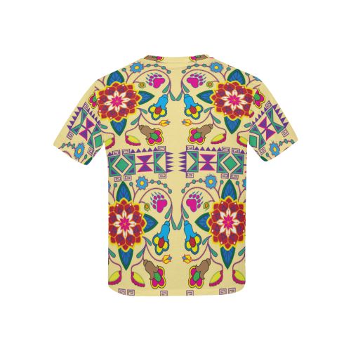 Geometric Floral Winter-Vanilla All Over Print T-shirt for Kid (USA Size) (Model T40) All Over Print T-shirt for Kid (T40) e-joyer 