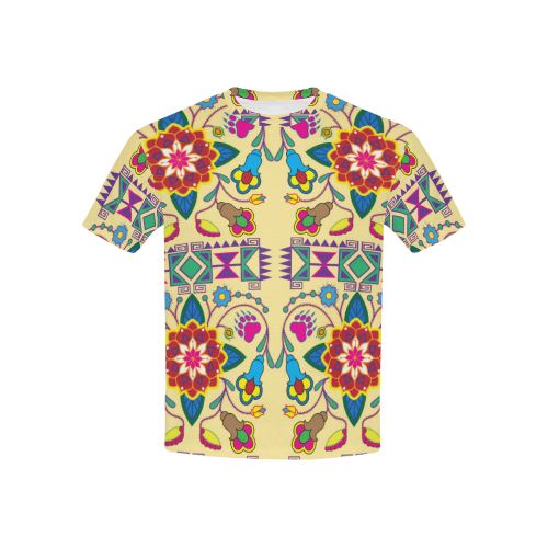 Geometric Floral Winter-Vanilla All Over Print T-shirt for Kid (USA Size) (Model T40) All Over Print T-shirt for Kid (T40) e-joyer 