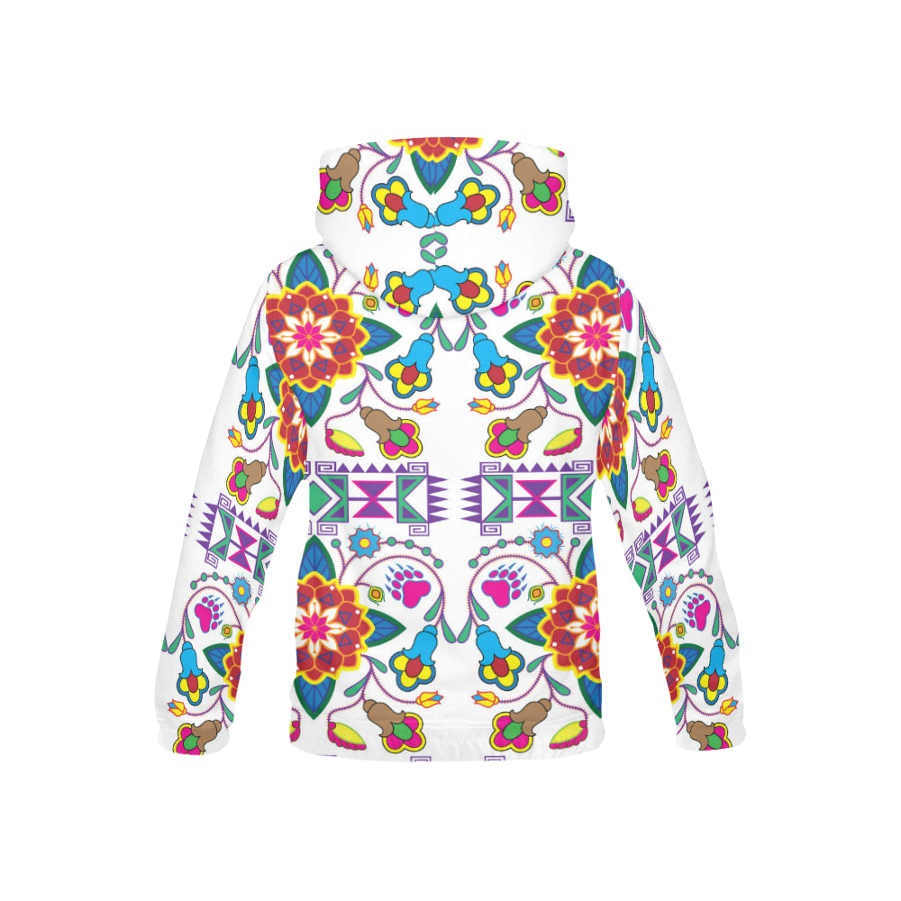 Geometric Floral Winter-White All Over Print Hoodie for Kid (USA Size) (Model H13) All Over Print Hoodie for Kid (H13) e-joyer 