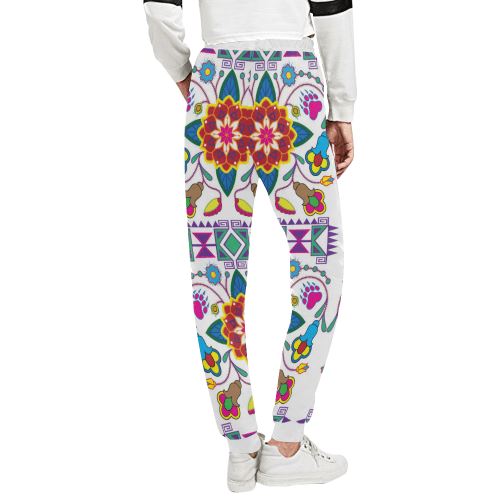 Geometric Floral Winter-White Women's All Over Print Sweatpants (Model L11) Women's All Over Print Sweatpants (L11) e-joyer 