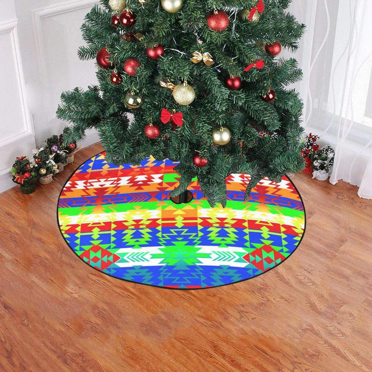 Grand Entry Traditional Christmas Tree Skirt 47" x 47" Christmas Tree Skirt e-joyer 