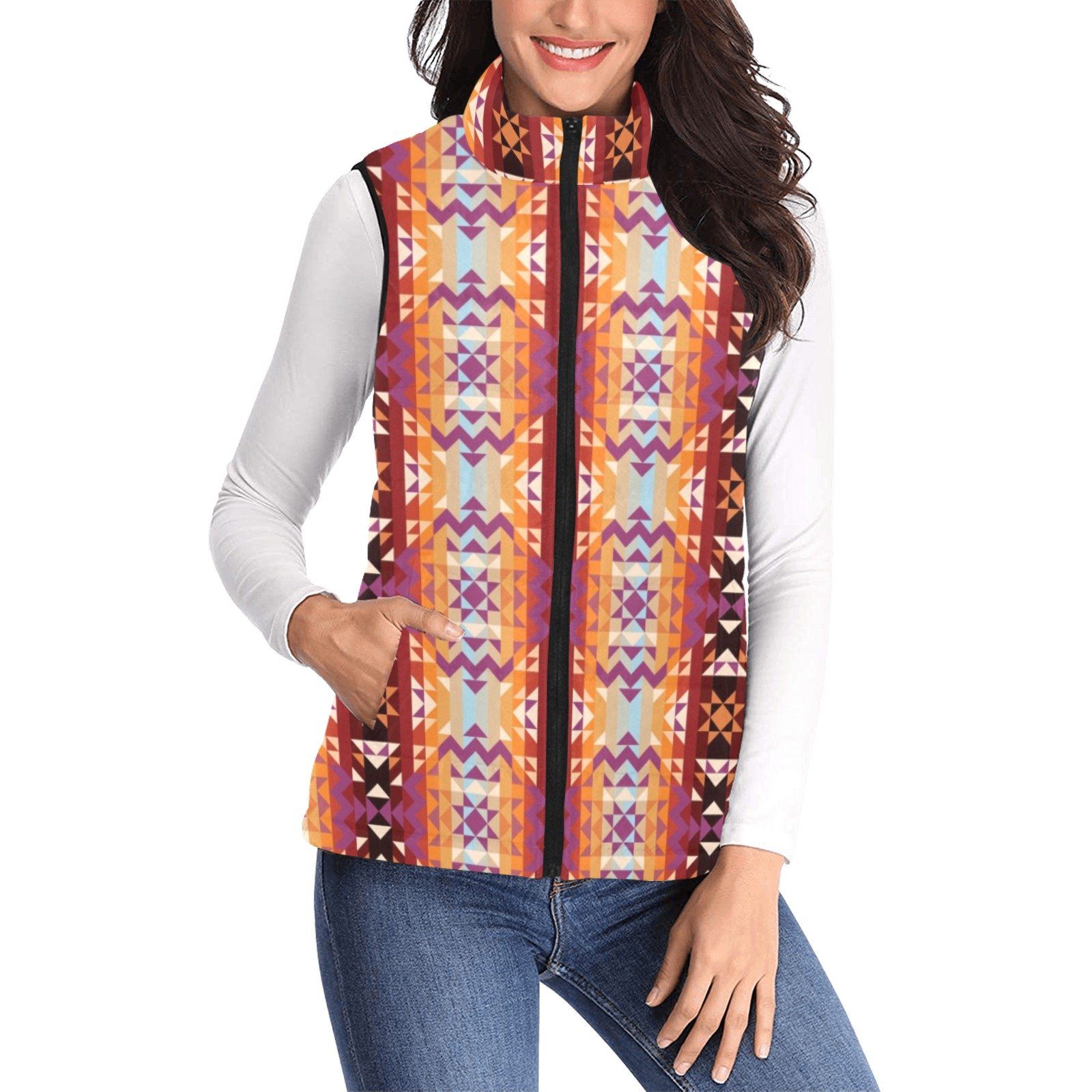 Heatwave Women's Padded Vest Jacket (Model H44) Women's Padded Vest Jacket (H44) e-joyer 