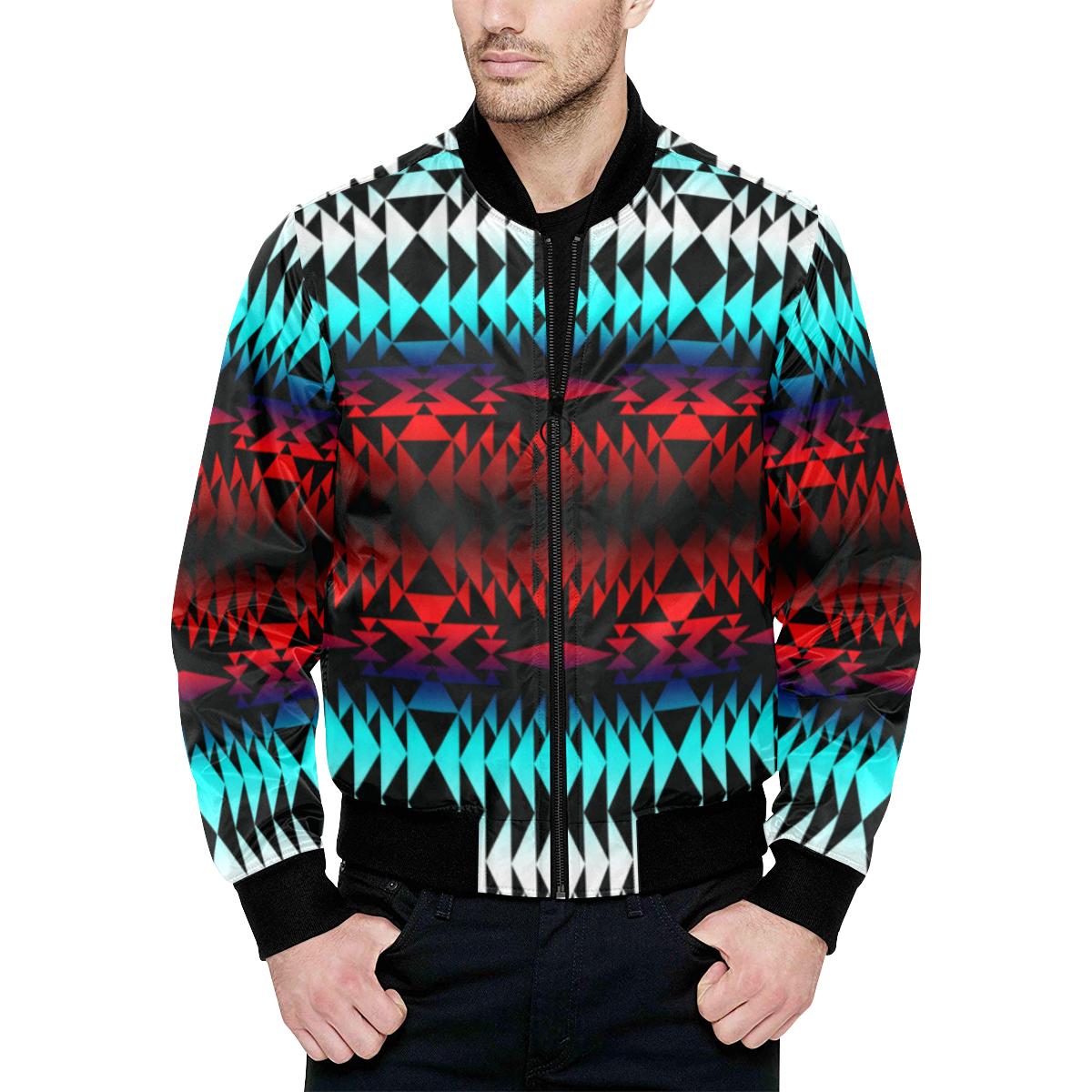 In Between Two Worlds All Over Print Quilted Bomber Jacket for Men (Model H33) All Over Print Quilted Jacket for Men (H33) e-joyer 
