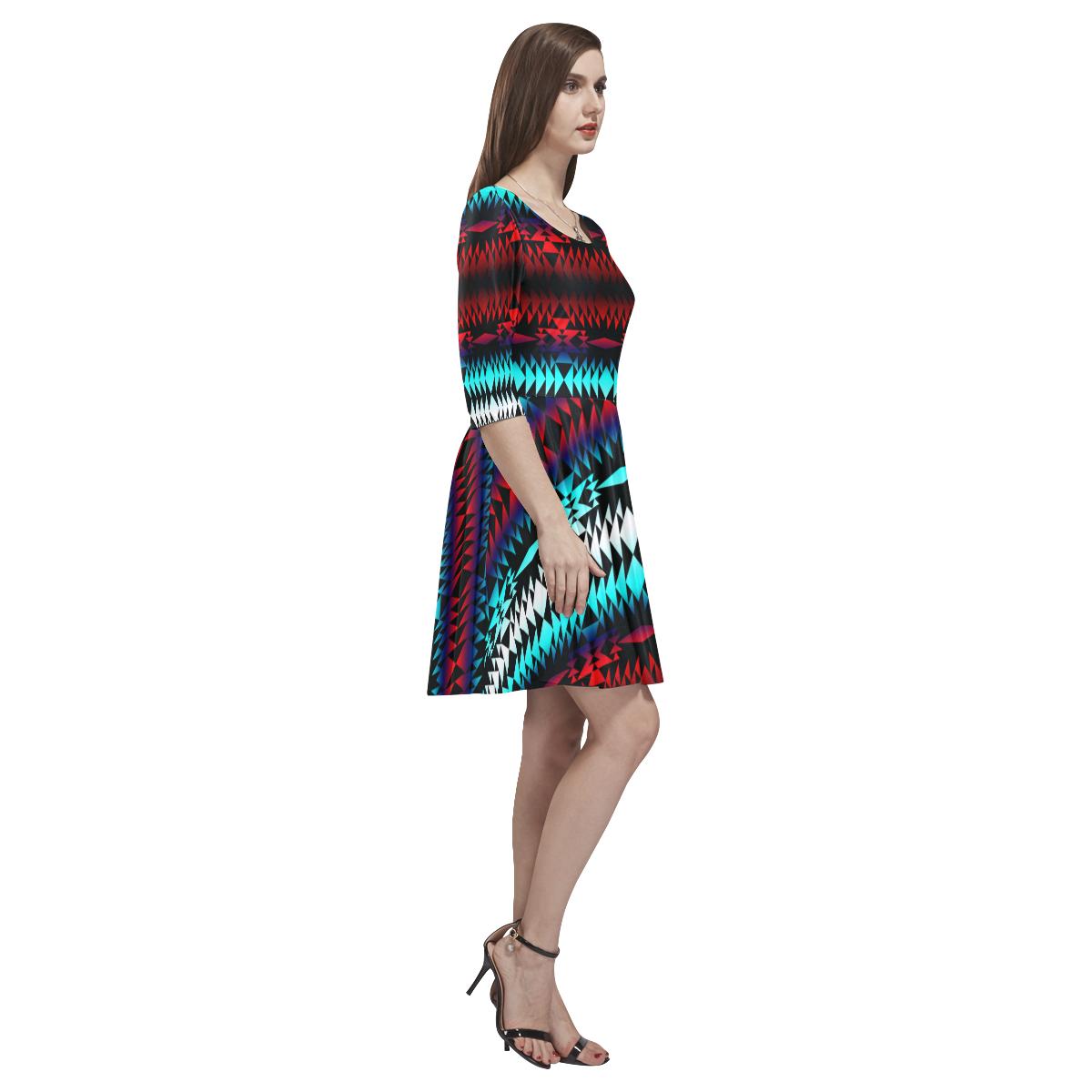 In Between Two Worlds Tethys Half-Sleeve Skater Dress(Model D20) Tethys Half-Sleeve Skater Dress (D20) e-joyer 