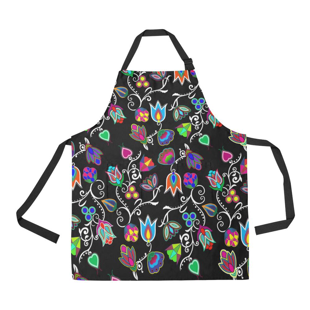 Indigenous Paisley Black All Over Print Apron All Over Print Apron e-joyer 