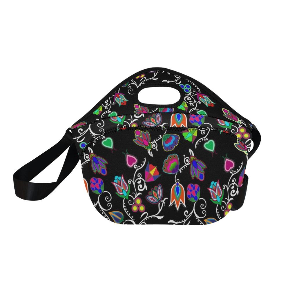 Indigenous Paisley Black Neoprene Lunch Bag/Large (Model 1669) bag 49 Dzine 