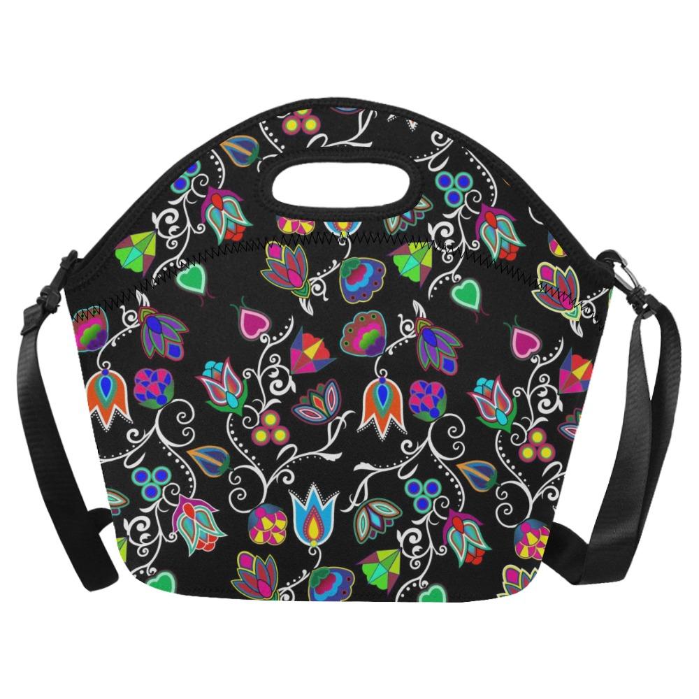 Indigenous Paisley Black Neoprene Lunch Bag/Large (Model 1669) bag 49 Dzine 