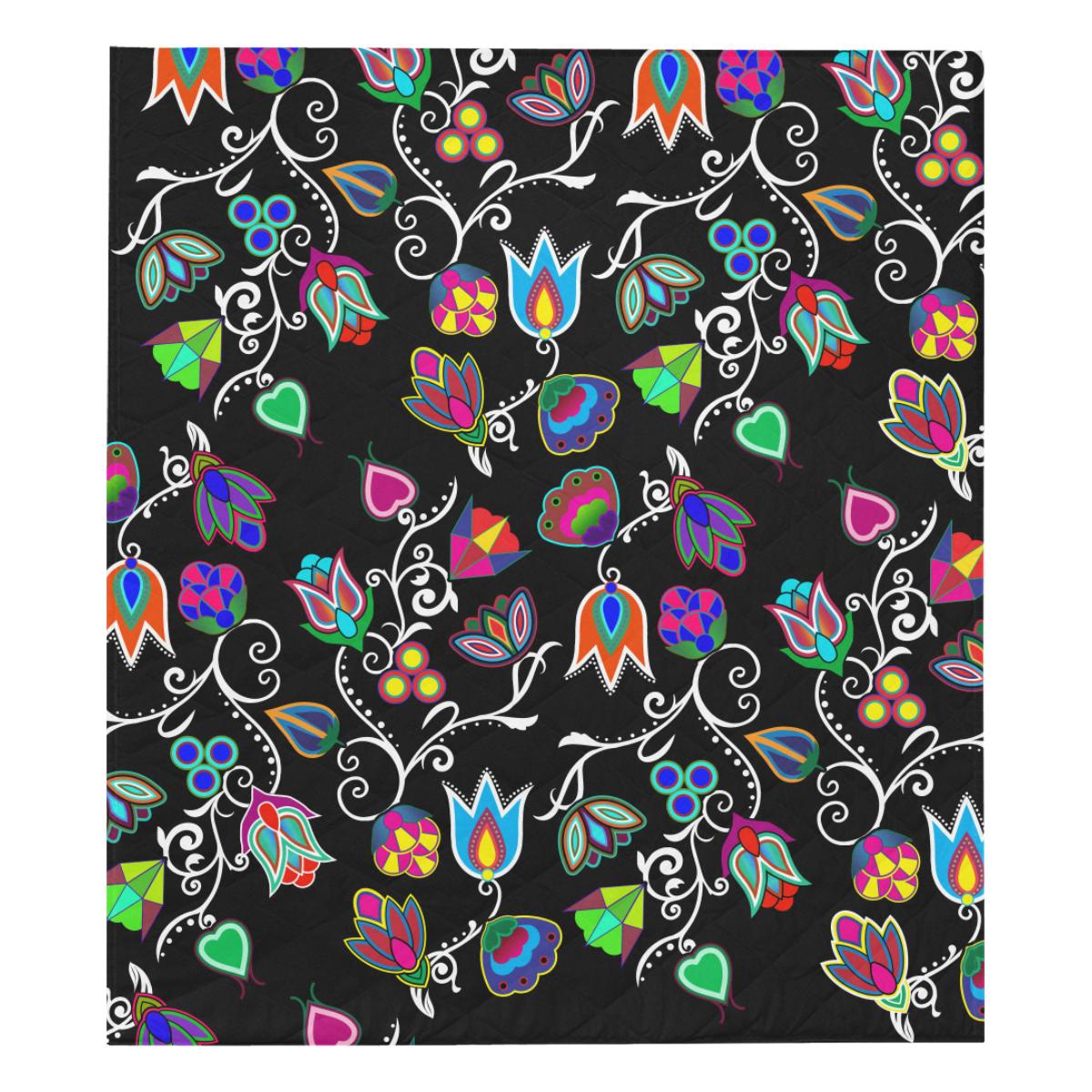Indigenous Paisley - Black Quilt 70"x80" blanket e-joyer 