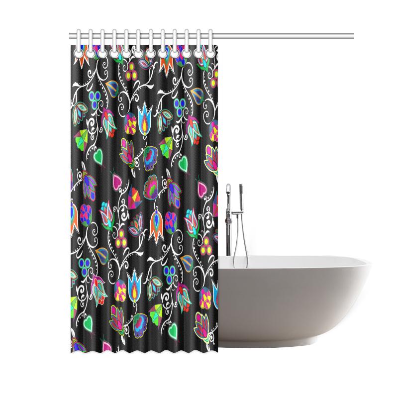 Indigenous Paisley - Black Shower Curtain 60"x72" Shower Curtain 60"x72" e-joyer 