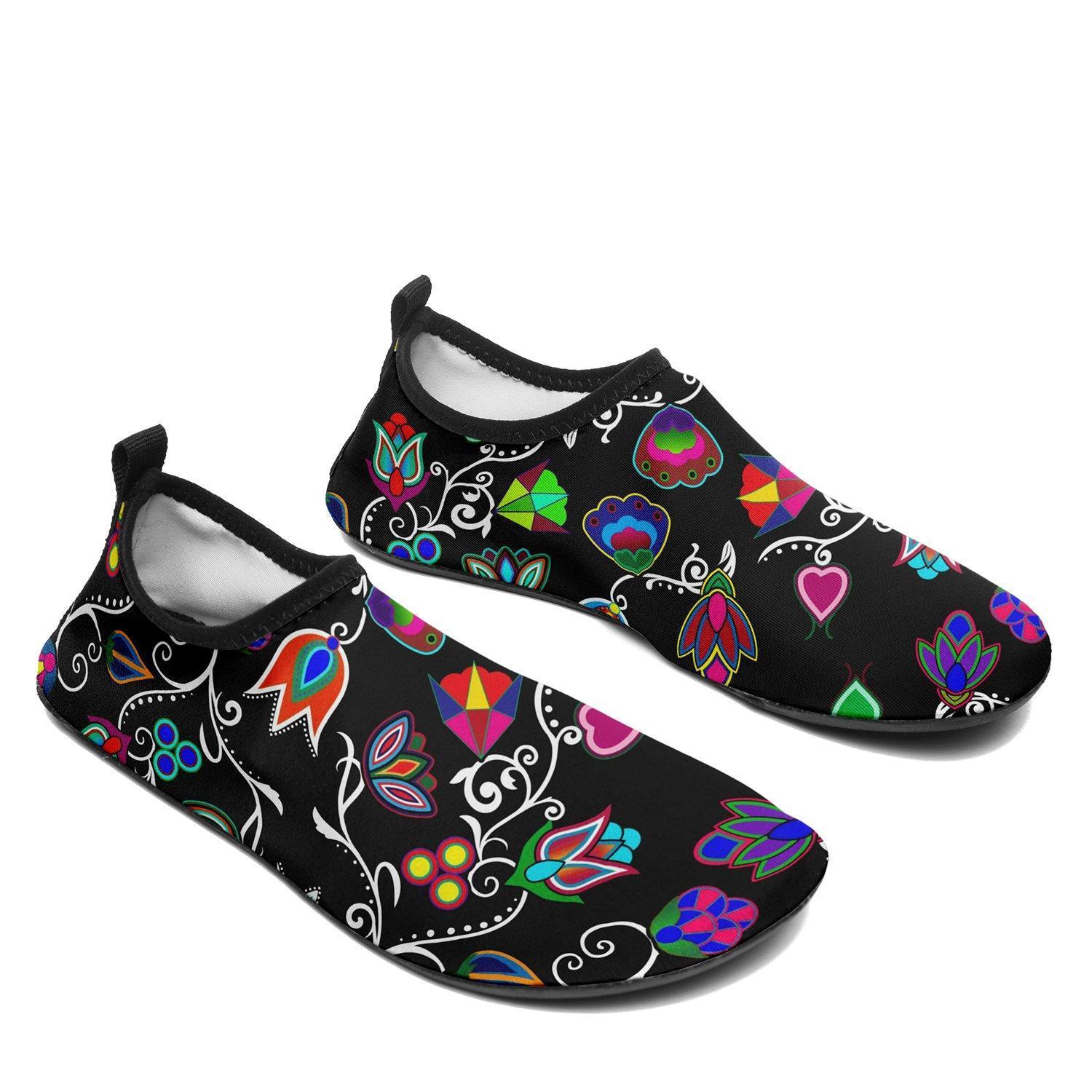 Indigenous Paisley Black Sockamoccs Kid's Slip On Shoes 49 Dzine 