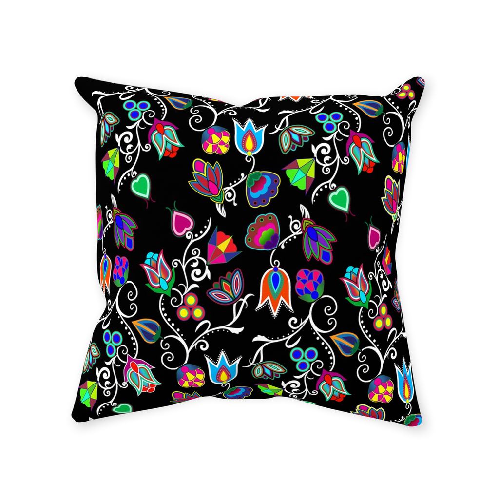 Indigenous Paisley - Black Throw Pillows 49 Dzine Without Zipper Spun Polyester 14x14 inch