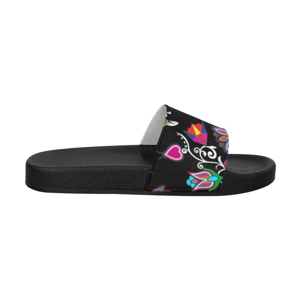 Indigenous Paisley Black Women's Slide Sandals (Model 057) Women's Slide Sandals (057) e-joyer 