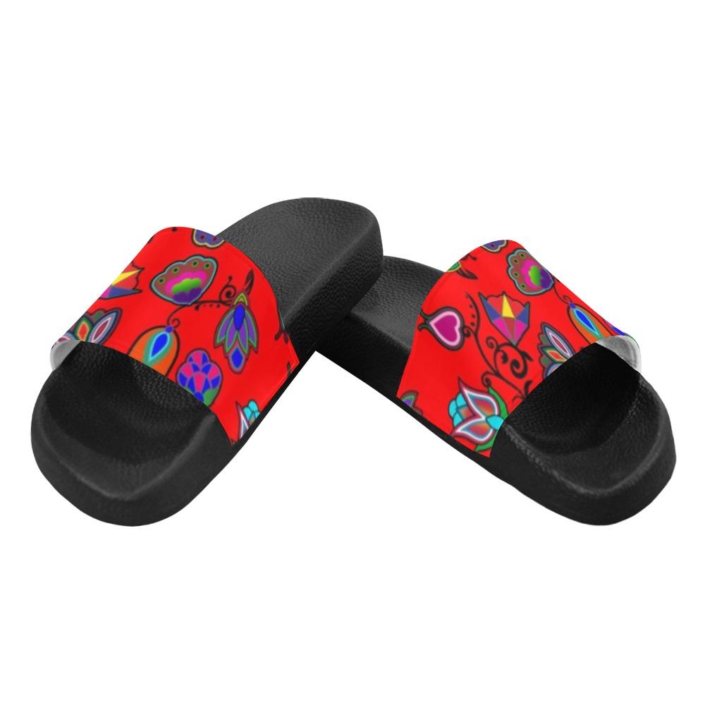 Indigenous Paisley Dahlia Men's Slide Sandals (Model 057) Men's Slide Sandals (057) e-joyer 