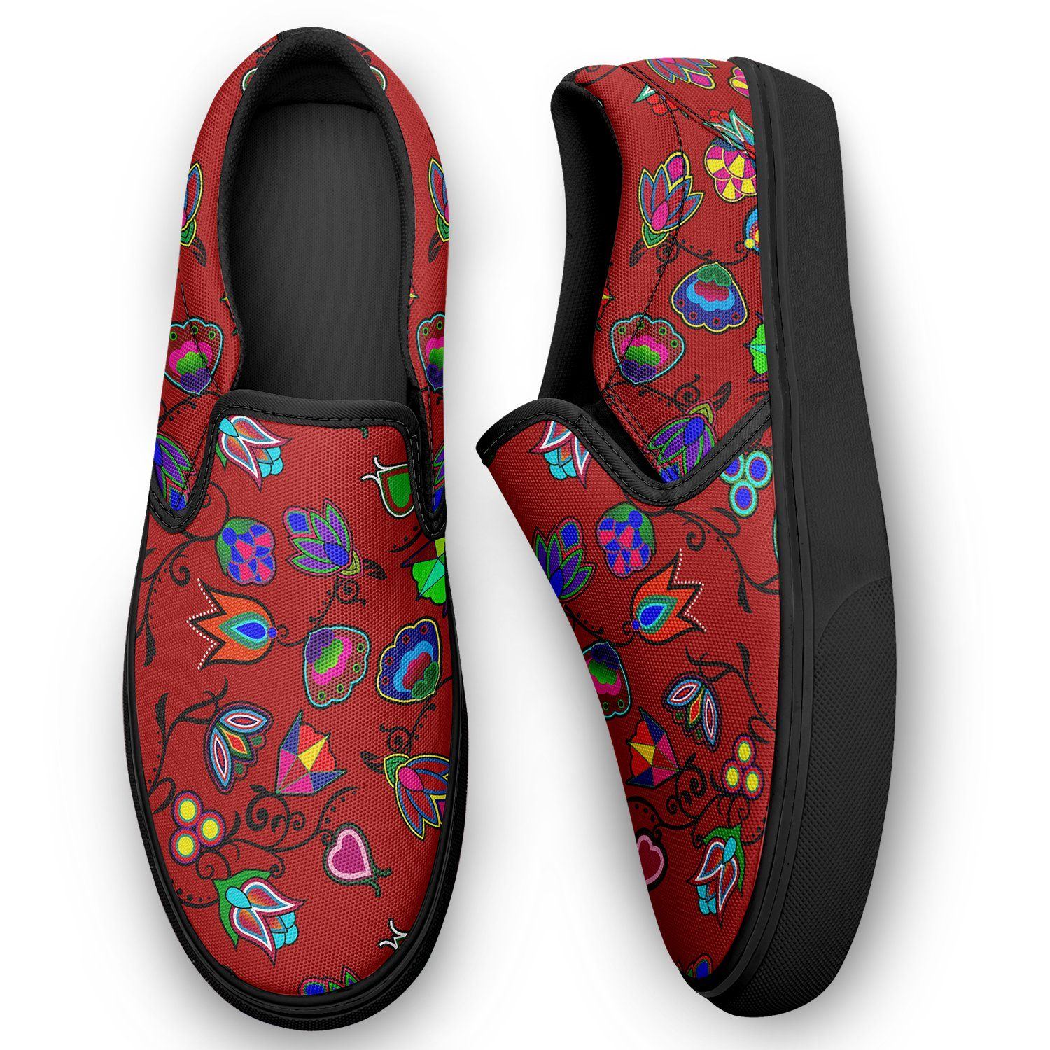 Indigenous Paisley Dahlia Otoyimm Kid's Canvas Slip On Shoes 49 Dzine 