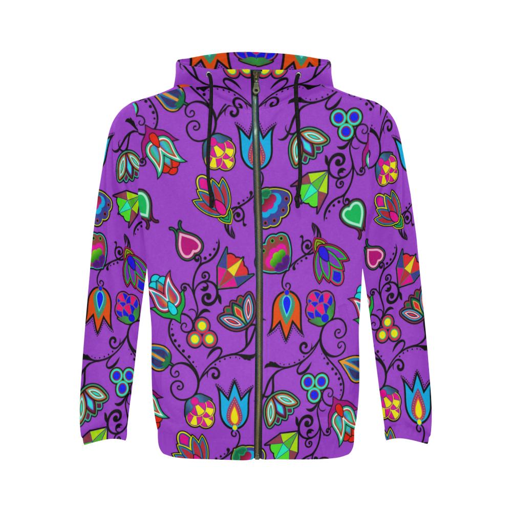 Indigenous Paisley - Dark Orchid All Over Print Full Zip Hoodie for Men (Model H14) All Over Print Full Zip Hoodie for Men (H14) e-joyer 