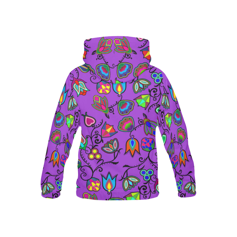Indigenous Paisley - Dark Orchid All Over Print Hoodie for Kid (USA Size) (Model H13) All Over Print Hoodie for Kid (H13) e-joyer 