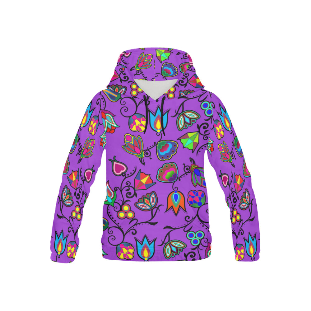 Indigenous Paisley - Dark Orchid All Over Print Hoodie for Kid (USA Size) (Model H13) All Over Print Hoodie for Kid (H13) e-joyer 
