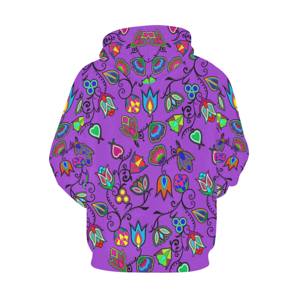 Indigenous Paisley - Dark Orchid All Over Print Hoodie for Women (USA Size) (Model H13) Hoodie e-joyer 