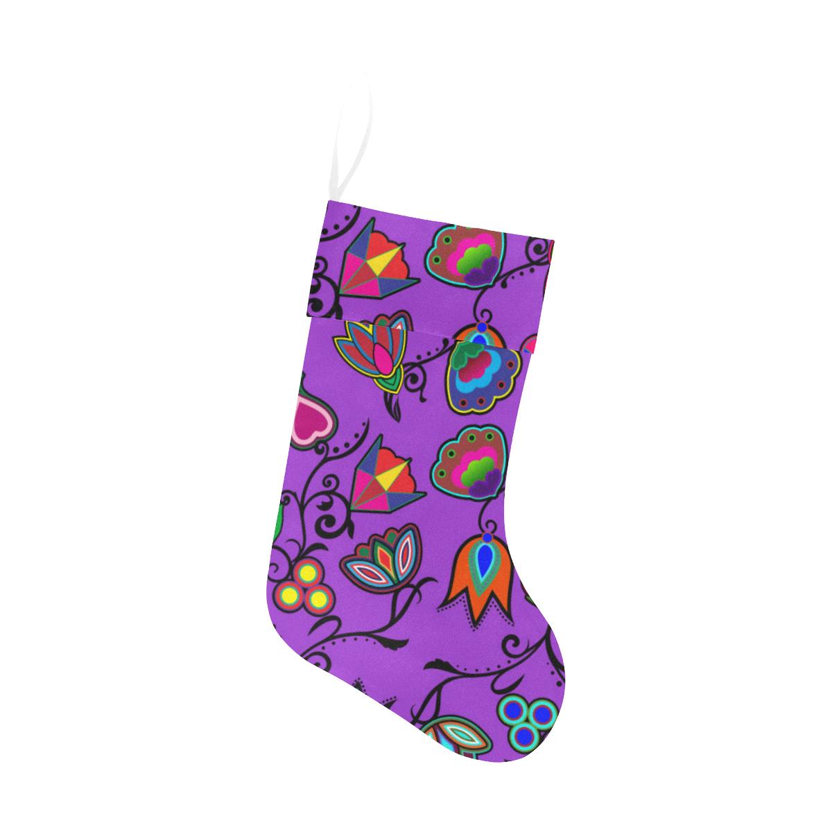 Indigenous Paisley Dark Orchid Christmas Stocking holiday stocking e-joyer 