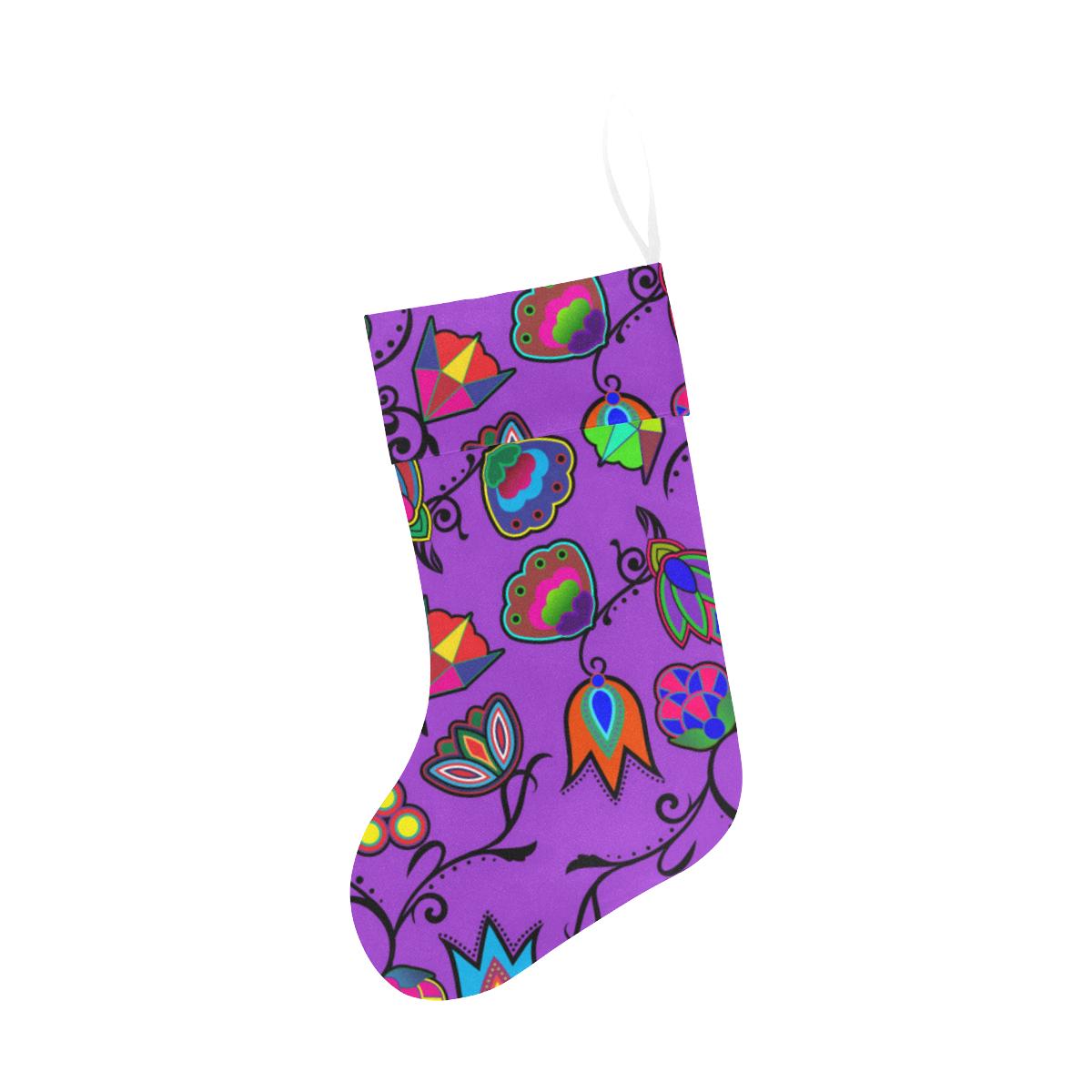 Indigenous Paisley Dark Orchid Christmas Stocking holiday stocking e-joyer 