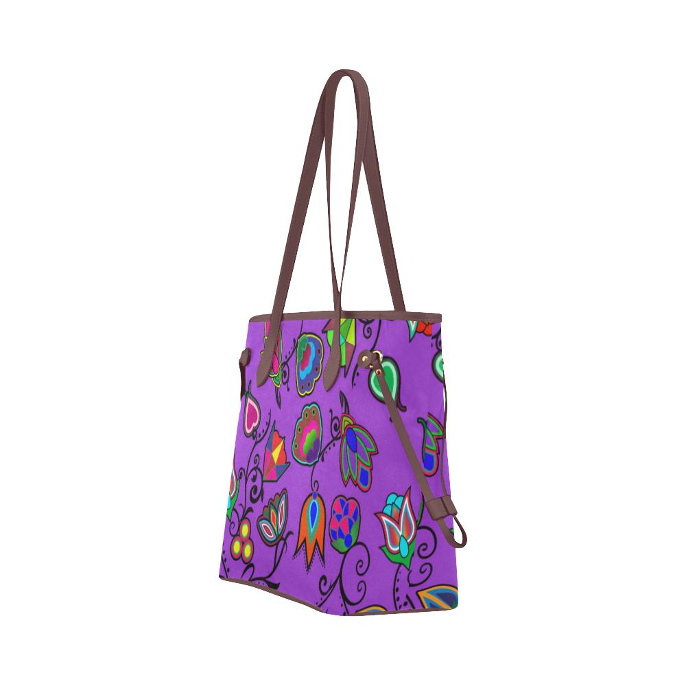 Indigenous Paisley - Dark Orchid Clover Canvas Tote Bag (Model 1661) Clover Canvas Tote Bag (1661) e-joyer 