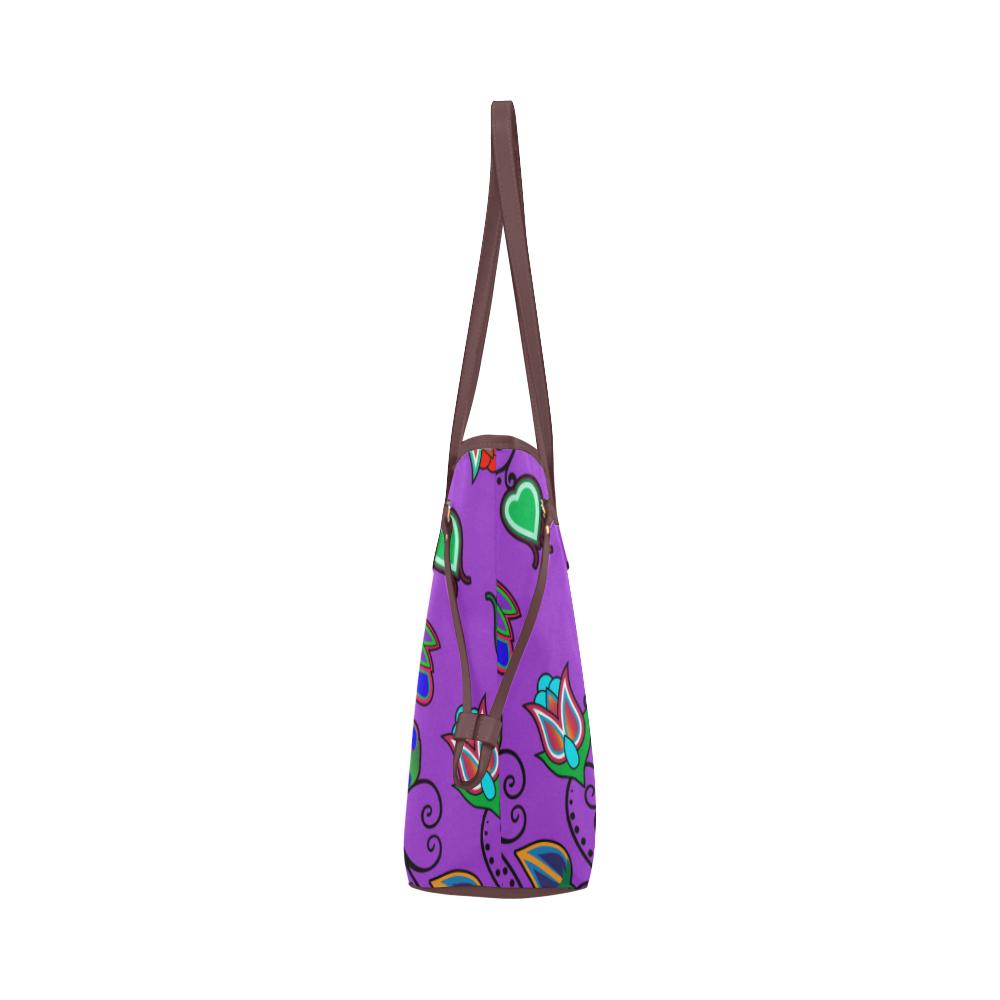 Indigenous Paisley - Dark Orchid Clover Canvas Tote Bag (Model 1661) Clover Canvas Tote Bag (1661) e-joyer 