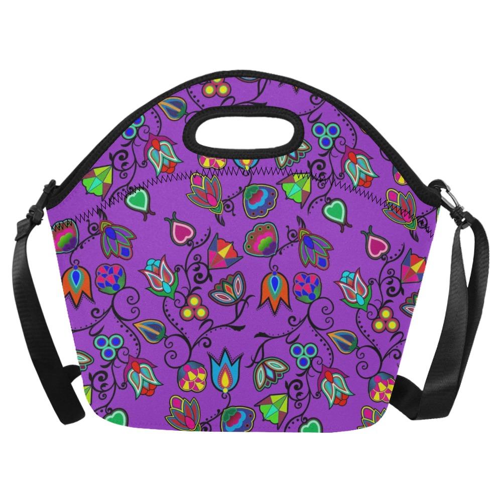 Indigenous Paisley Dark Orchid Neoprene Lunch Bag/Large (Model 1669) bag 49 Dzine 