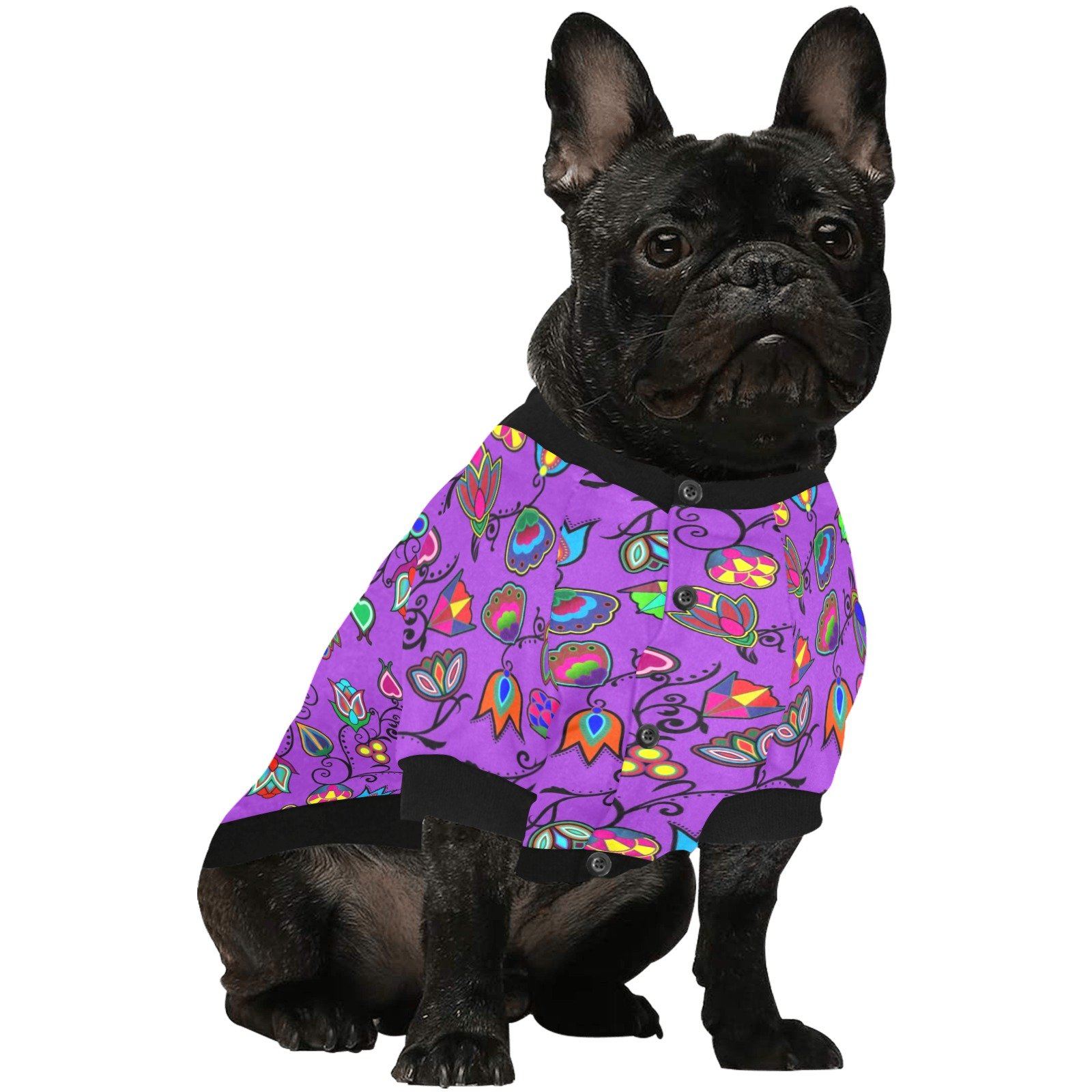 Indigenous Paisley Dark Orchid Pet Dog Round Neck Shirt Pet Dog Round Neck Shirt e-joyer 