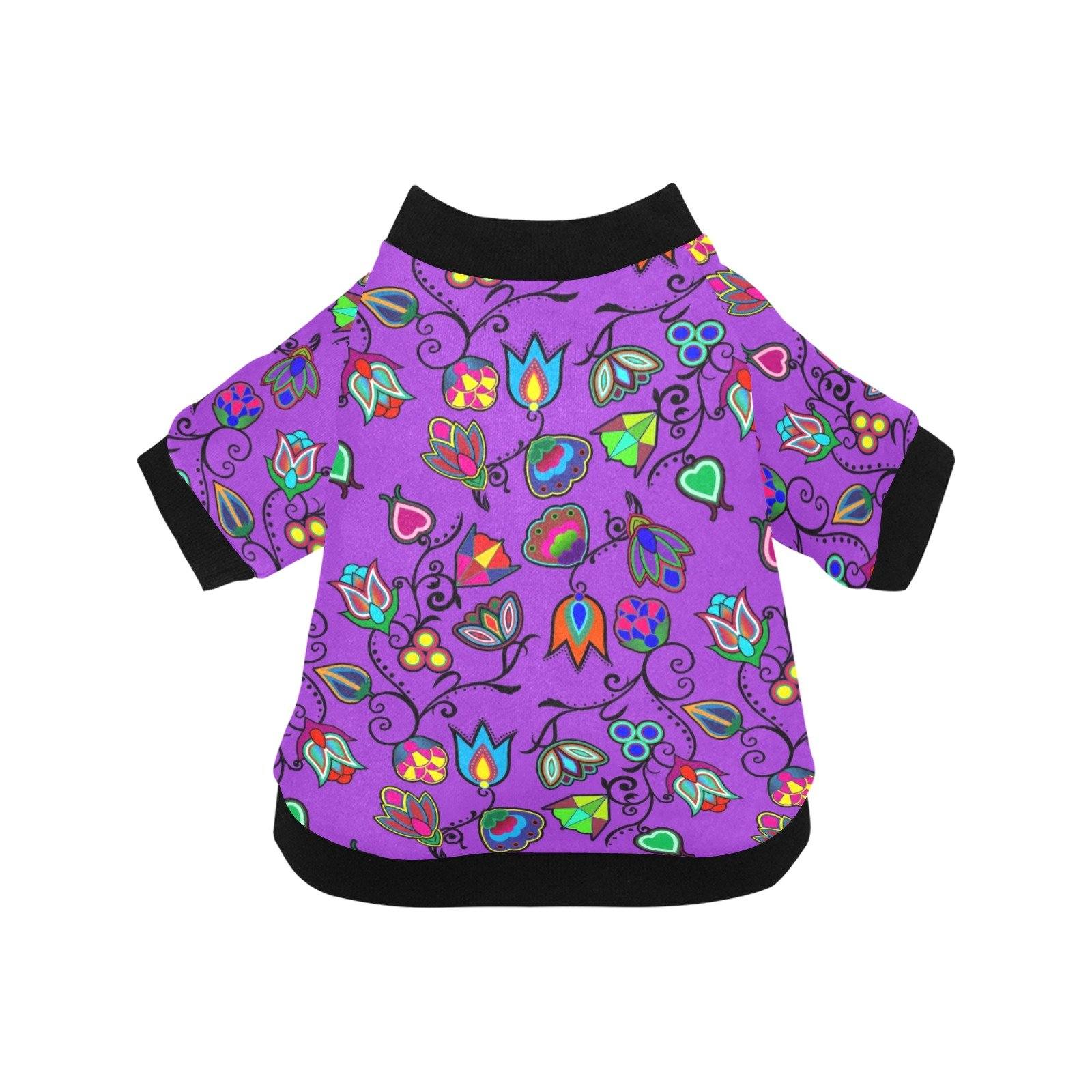 Indigenous Paisley Dark Orchid Pet Dog Round Neck Shirt Pet Dog Round Neck Shirt e-joyer 