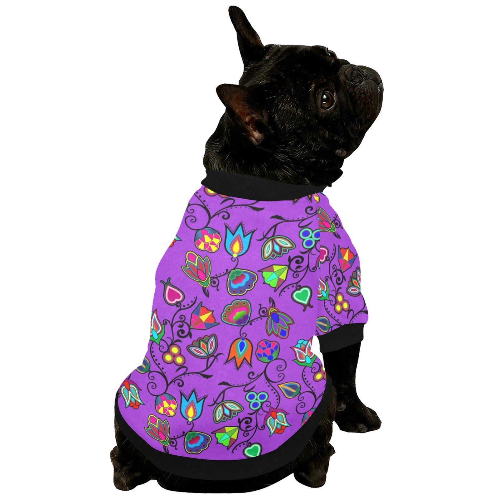 Indigenous Paisley Dark Orchid Pet Dog Round Neck Shirt Pet Dog Round Neck Shirt e-joyer 