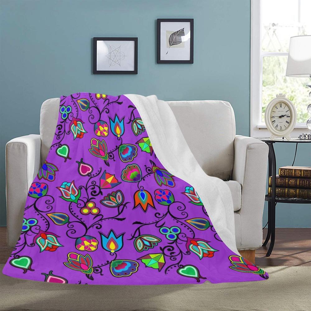 Indigenous Paisley Dark Orchid Ultra-Soft Micro Fleece Blanket 60"x80" Ultra-Soft Blanket 60''x80'' e-joyer 