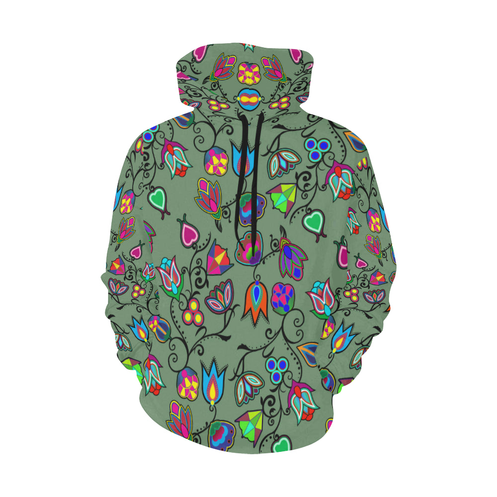 Indigenous Paisley - Dark Sea All Over Print Hoodie for Women (USA Size) (Model H13) Hoodie e-joyer 