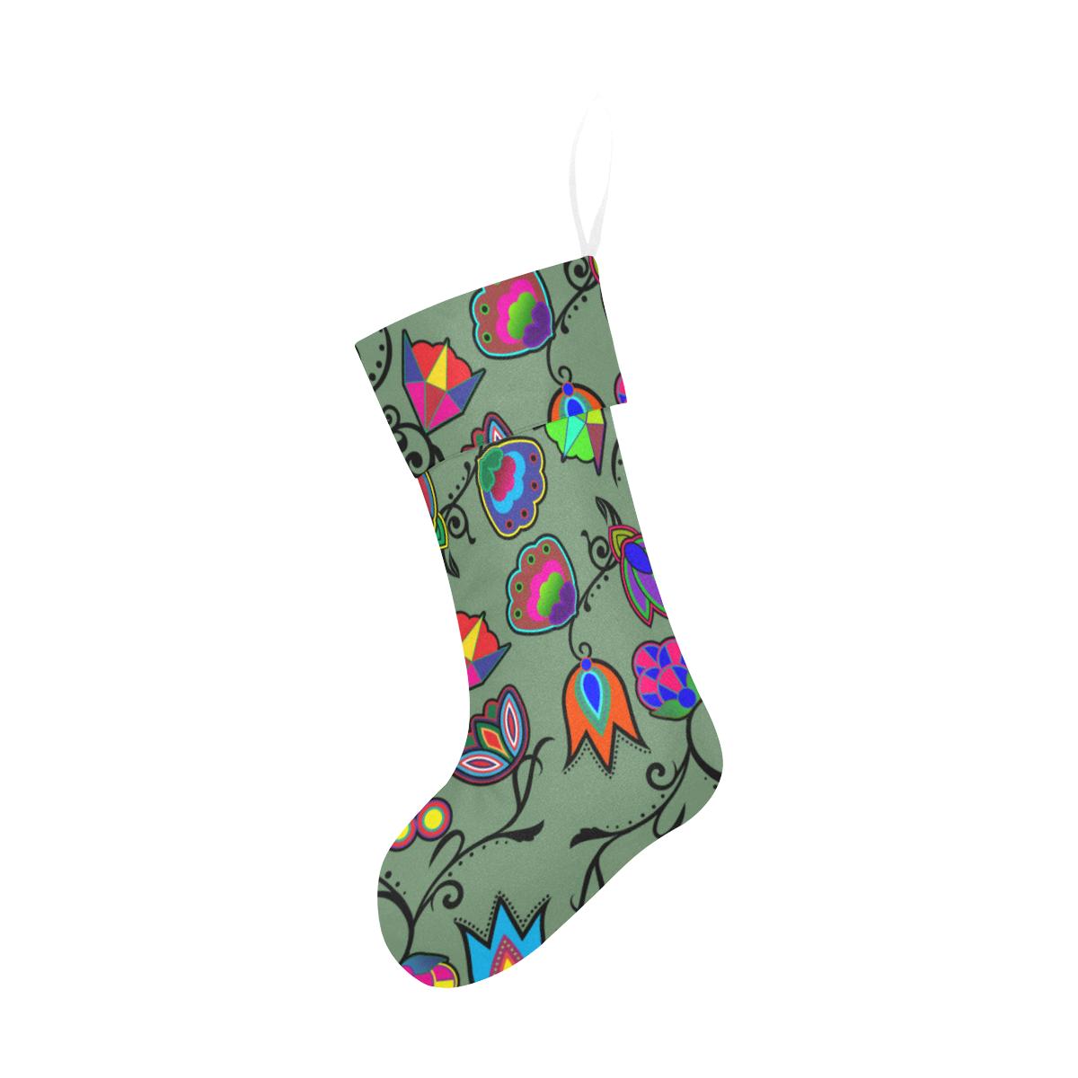 Indigenous Paisley Dark Sea Christmas Stocking holiday stocking e-joyer 