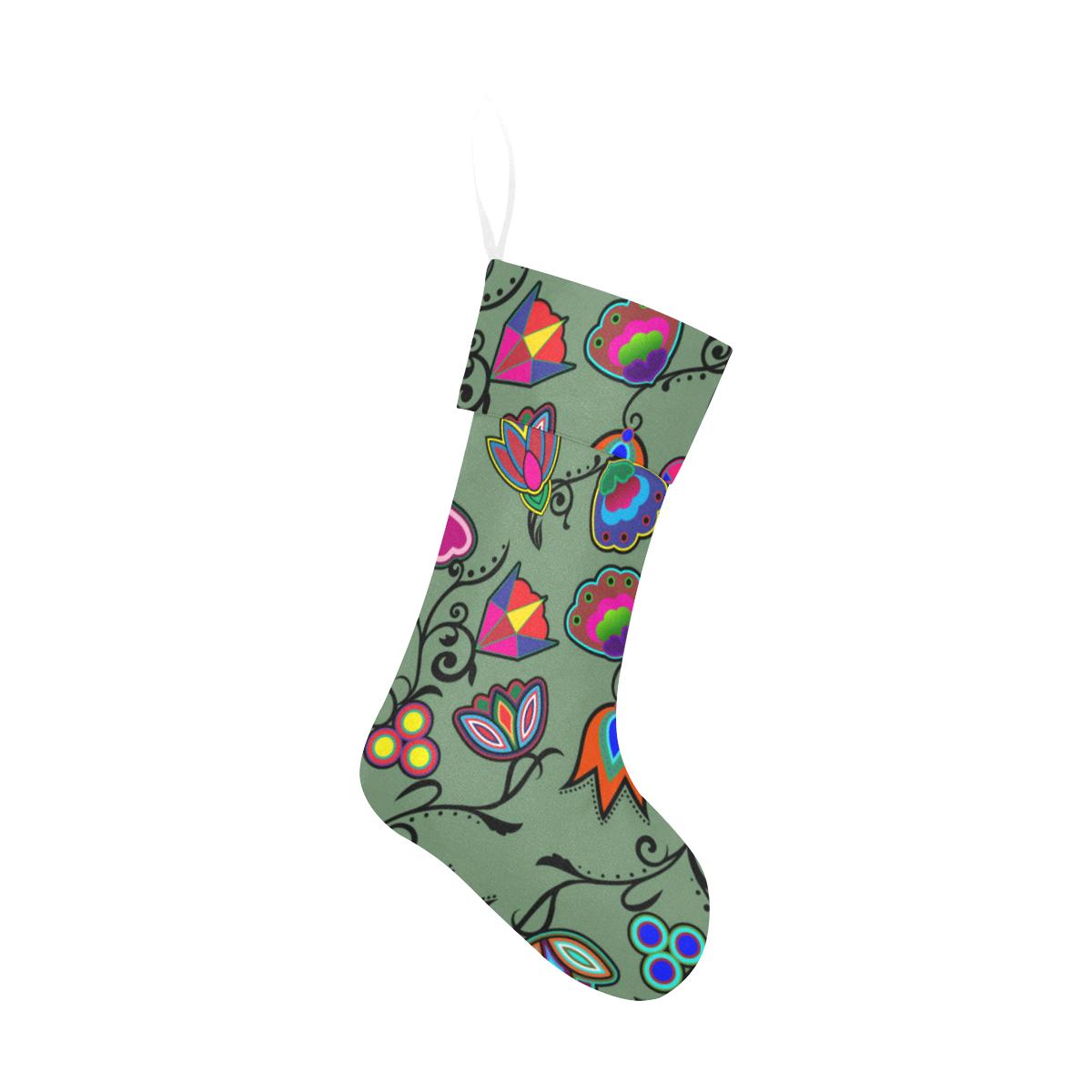 Indigenous Paisley Dark Sea Christmas Stocking holiday stocking e-joyer 