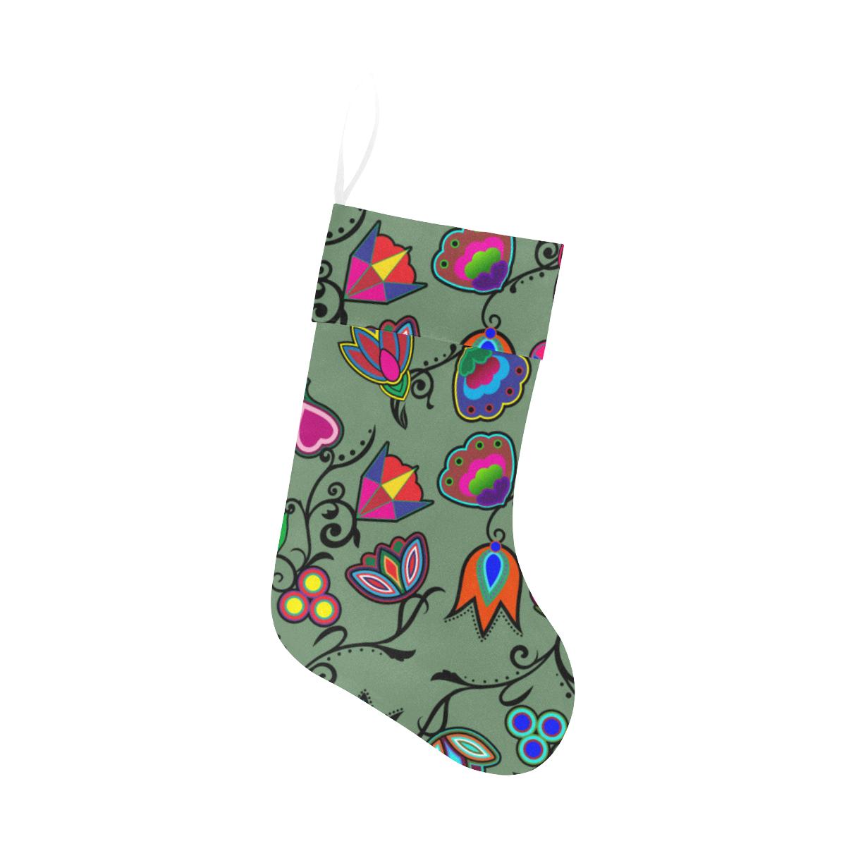 Indigenous Paisley Dark Sea Christmas Stocking holiday stocking e-joyer 