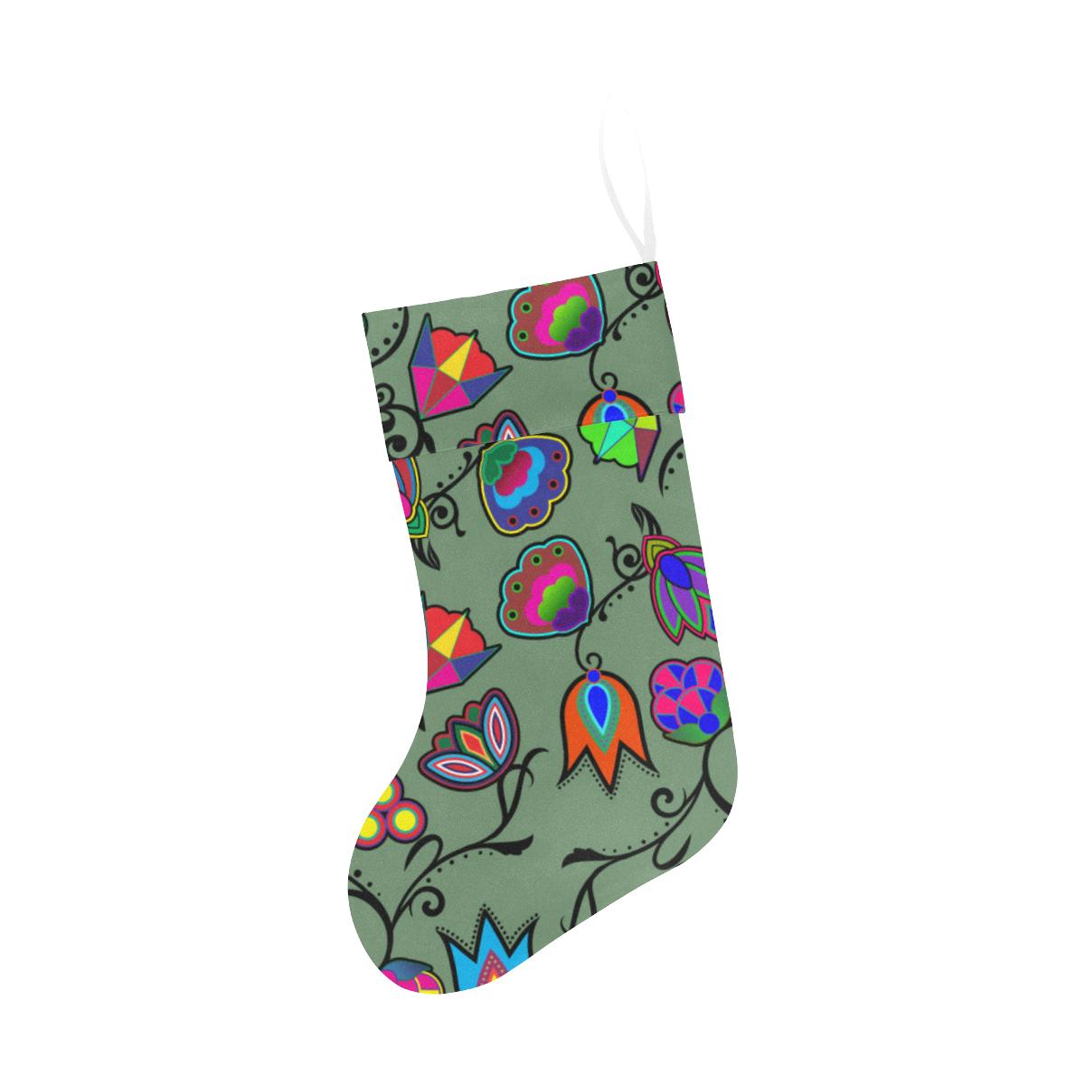 Indigenous Paisley Dark Sea Christmas Stocking holiday stocking e-joyer 