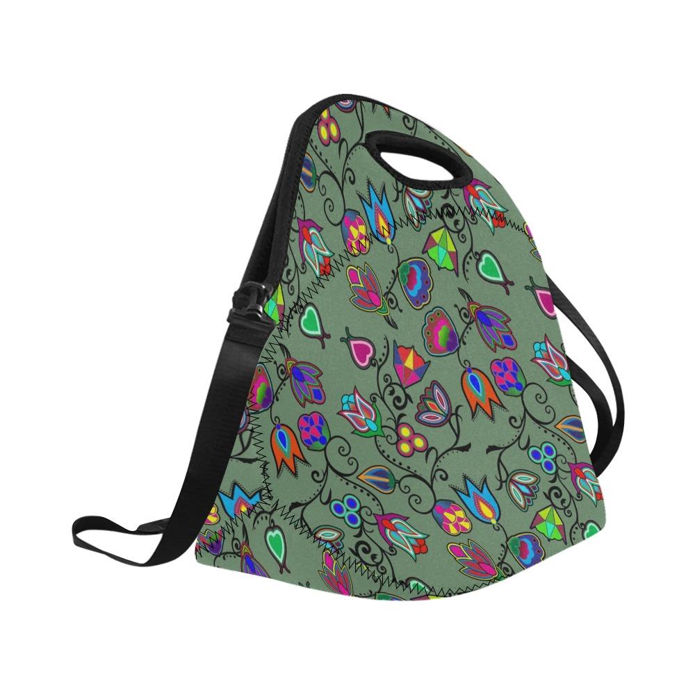 Indigenous Paisley Dark Sea Neoprene Lunch Bag/Large (Model 1669) bag e-joyer 