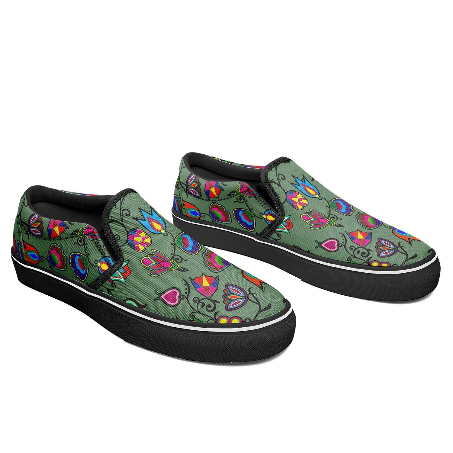 Indigenous Paisley Dark Sea Otoyimm Kid's Canvas Slip On Shoes otoyimm Herman 