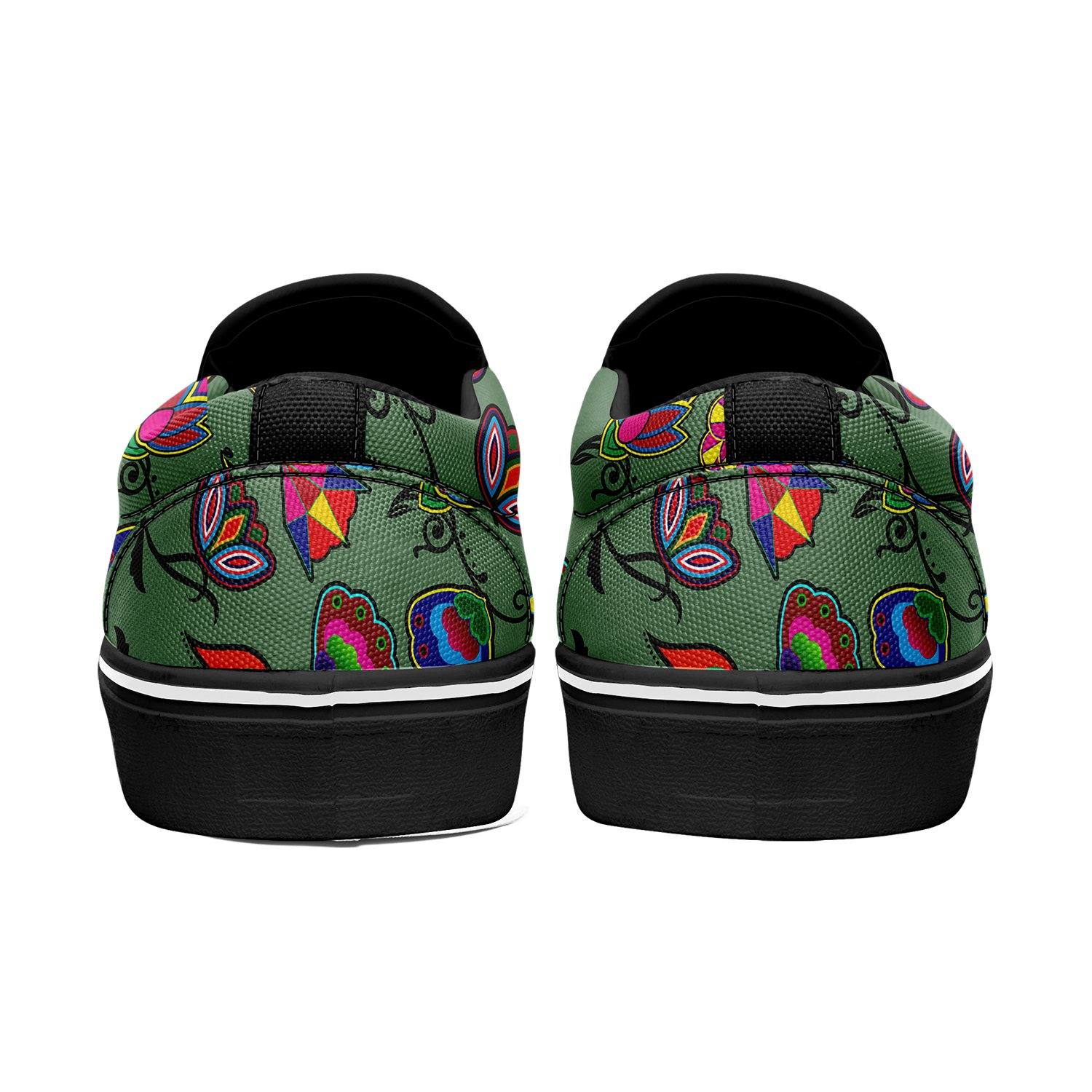 Indigenous Paisley Dark Sea Otoyimm Kid's Canvas Slip On Shoes otoyimm Herman 