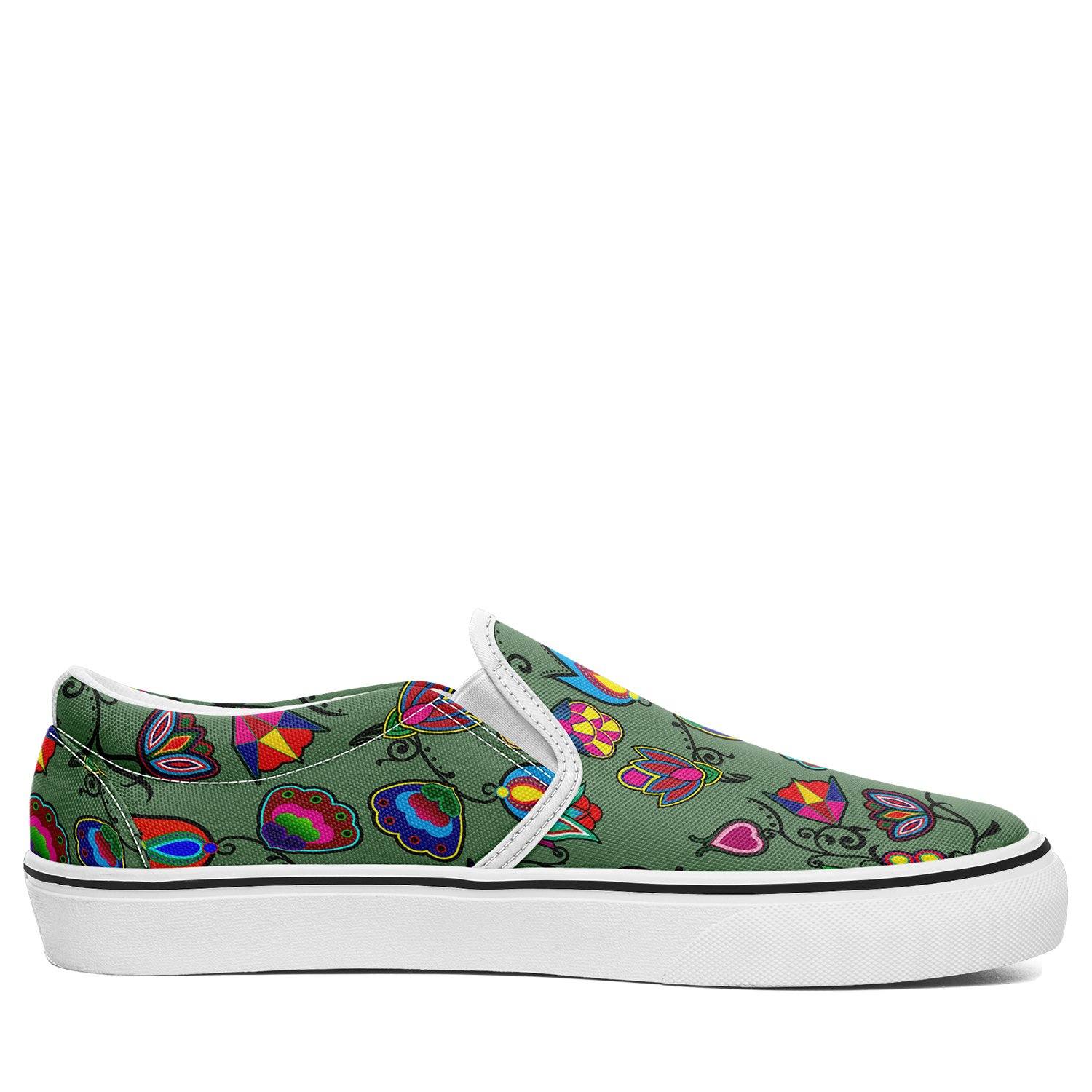 Indigenous Paisley Dark Sea Otoyimm Kid's Canvas Slip On Shoes otoyimm Herman 