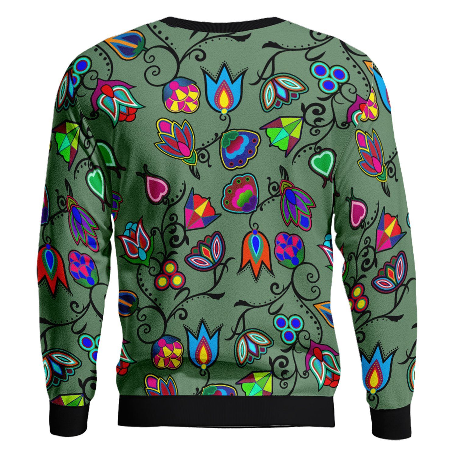 Indigenous Paisley Dark Sea Unisex Crewneck Long Sleeve Top 49 Dzine 