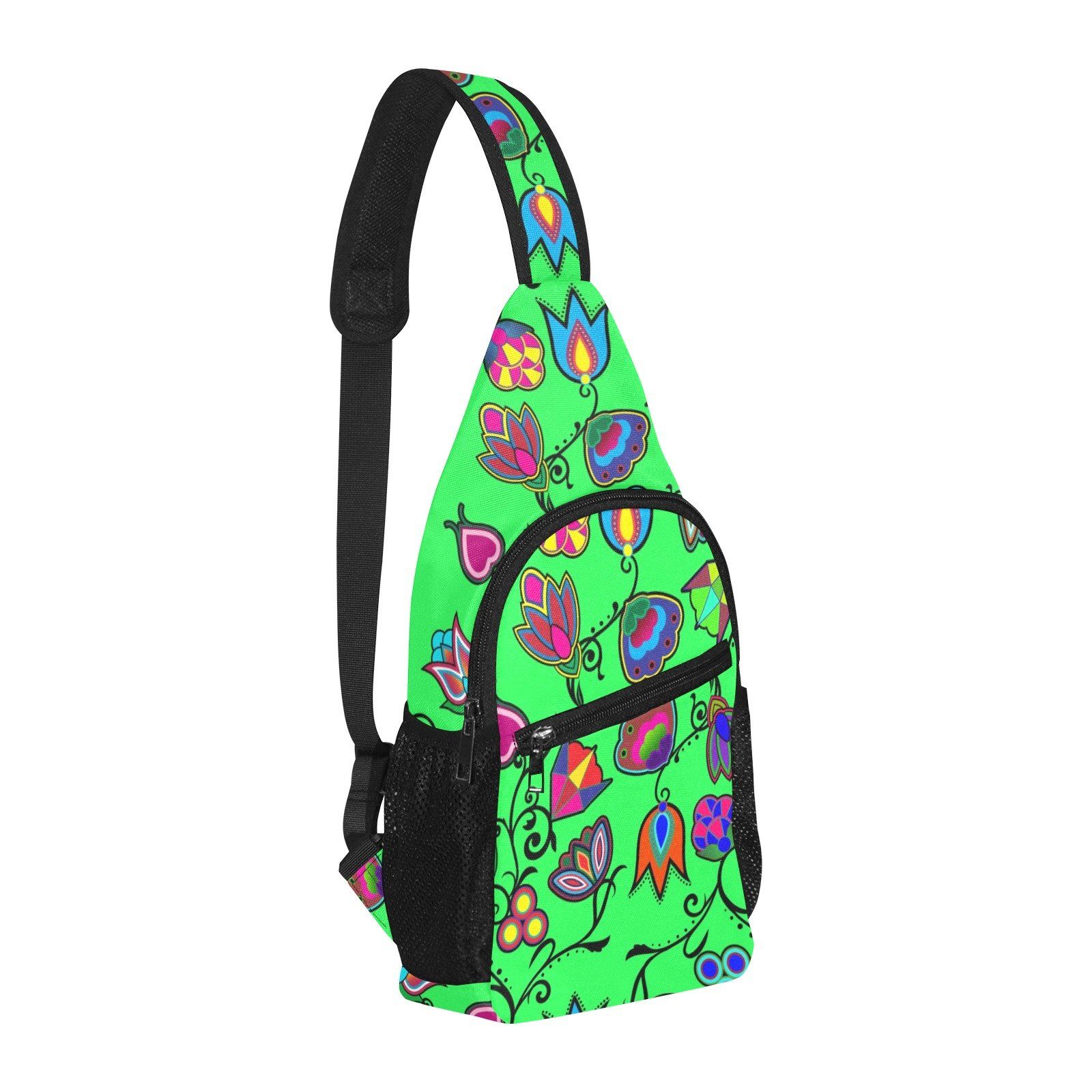 Indigenous Paisley Green All Over Print Chest Bag (Model 1719) All Over Print Chest Bag (1719) e-joyer 