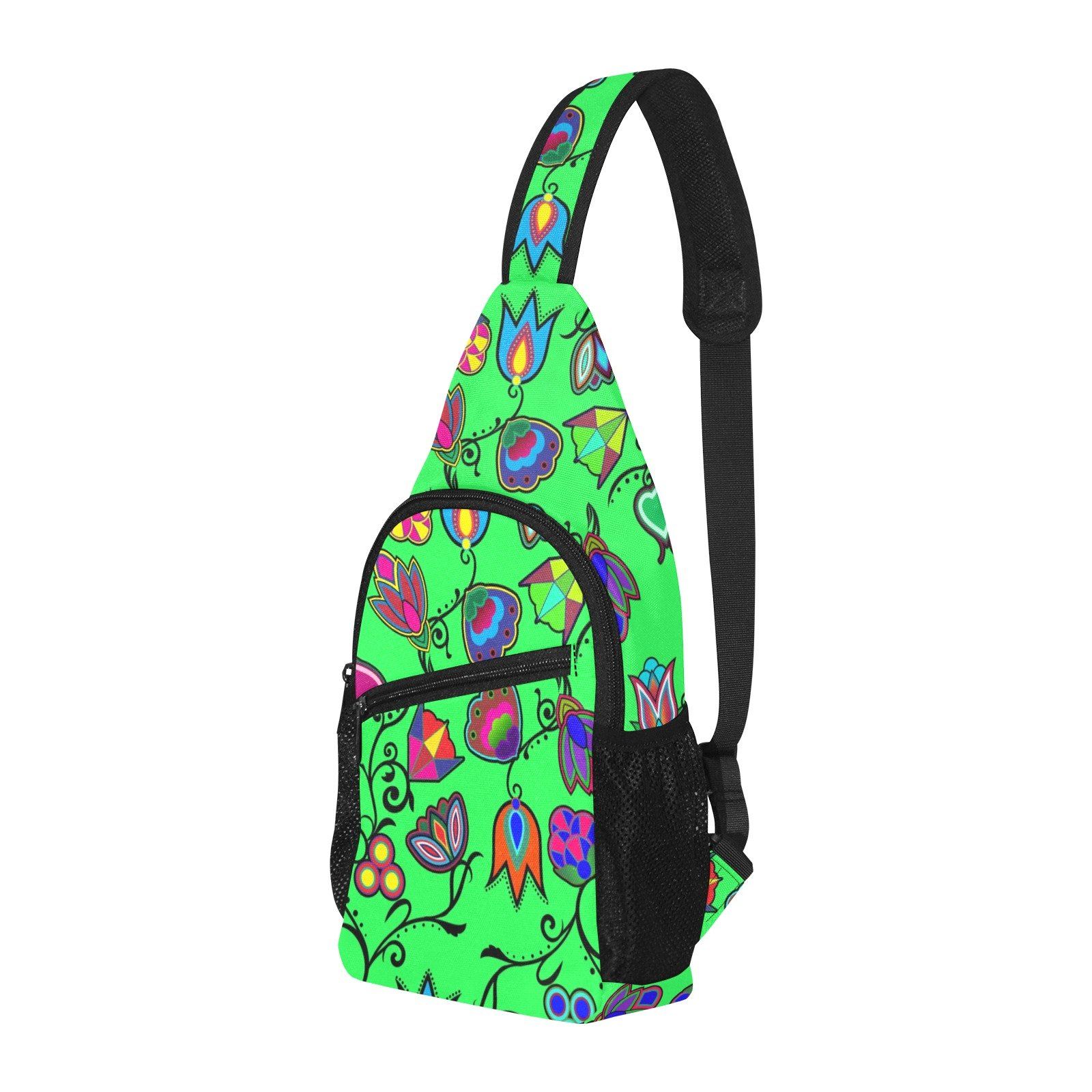 Indigenous Paisley Green All Over Print Chest Bag (Model 1719) All Over Print Chest Bag (1719) e-joyer 