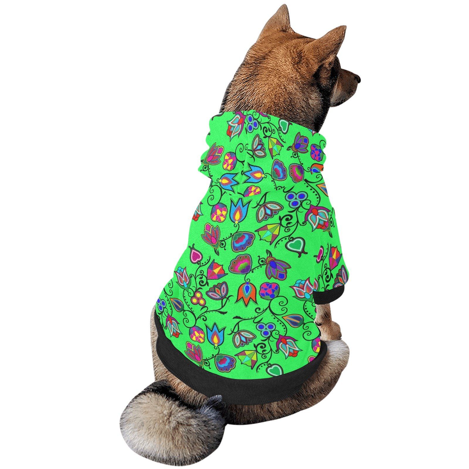 Indigenous Paisley Green Pet Dog Hoodie Pet Dog Hoodie e-joyer 